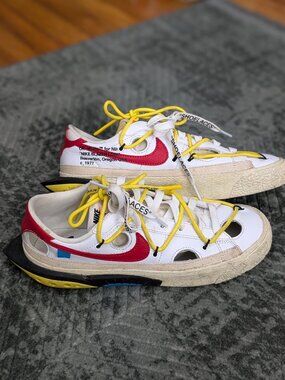 Nike x Off White Low Blazer University Red Men's Size 6.5 Sneaker